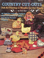 Country Cut-Outs FOLK ART DECORATIVE TOLE PAINTING Projects Craft Book  8074