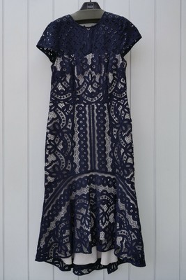 Kleid von COAST, maritim auf steinfarbenen Unterkleid Gr. 38