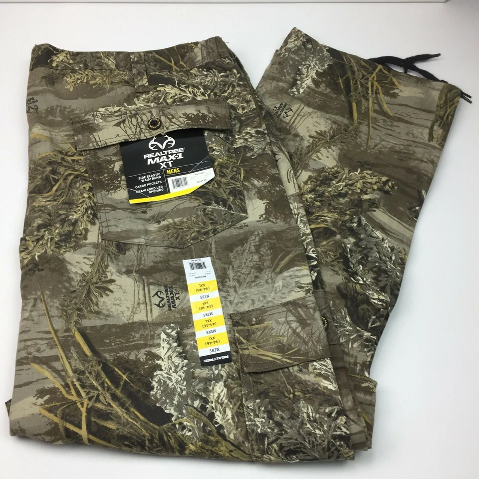 Realtree Max-1 XT Men's Hunting Cargo Camo Pants Draw Cord Legs Size XXL 44-46 - Image 2 of 4