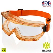 Premium Wide Vision Anti-Mist Goggles Safety Glasses  B Brand Orange Low Profile