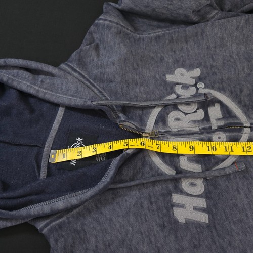 Hard Rock Hotel Orlando L Hoodie Sweatshirt Gray Full Zip Stone Washed Charcoal - Picture 5 of 15