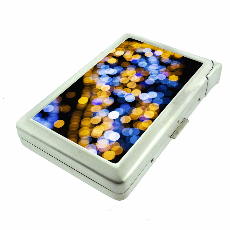 Metal Cigarette Case with Built-In Lighter and LED Light Pixels Design – Wallet-Sized Convenience