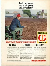 1969 Print Ad of Funk's G Hybrid Corn Seed G4222 G4333 G4697