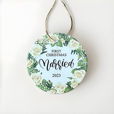 Wedding Gifts for Couple, Our First Christmas Married Ornament 2023, First Ch...