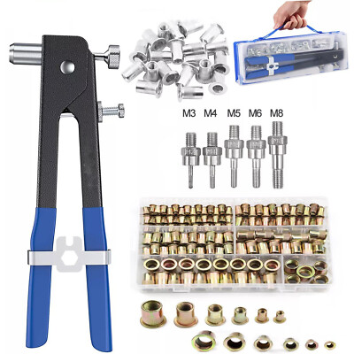 86PCS Rivet Nut Gun Kit Rivnut Setting Tools Nut Setter Tool Hand Blind Riveter