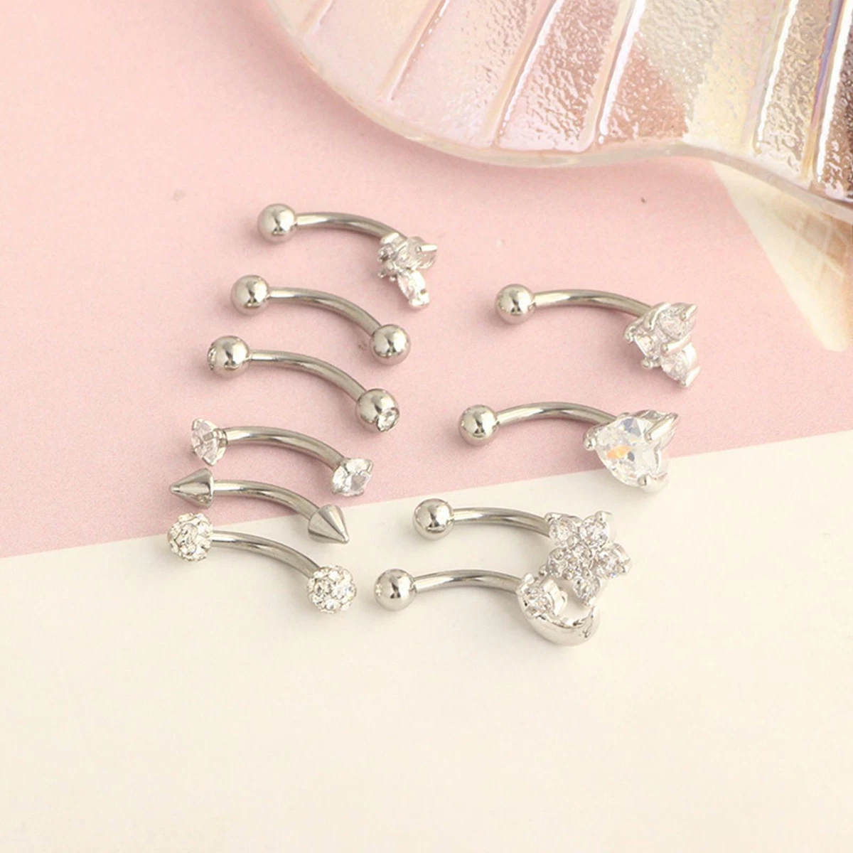 1Pcs Titanium Steel Hoop Piercing Lip Ring Goth Rivet Lip Piercing Ring Lip  Stud Piercing Earrings Hip Hop Body Jewelry