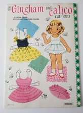 Vintage Gingham & Calico Paper Doll Book Uncut Punch Out Press Out 60s Saalfield