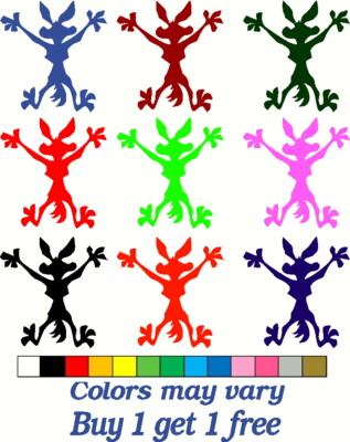 Wile E Coyote Splat set of 2x Wiley Vinyl Decal, FREE SHIPPING