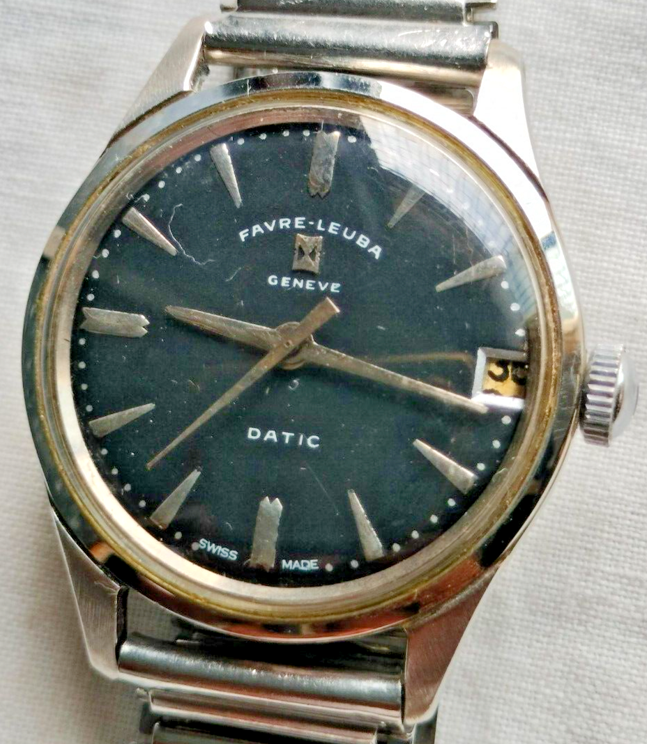 Favre Leuba Geneva Datic Black Colour Dial Hand Winding Wrist