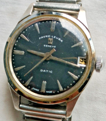 Favre Leuba Geneva Datic Black Colour Dial Hand Winding Wrist