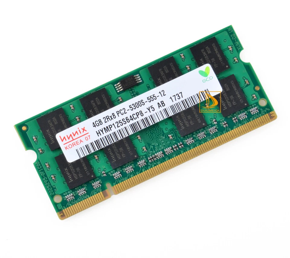 Hynix 4 GB 2Rx8 PC2-5300S DDR2 667 MHz 200 pin memoria RAM computer portatile 1,8 V SODIMM - Immagine 2 di 4