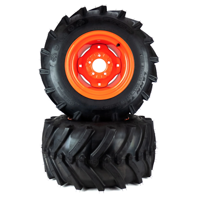2) Aggressive Tire Assemblies 24x12.00-12 Fits Kubota BX Series