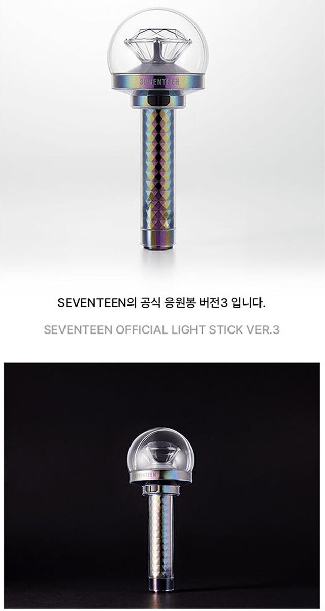 SEVENTEEN OFFICIAL LIGHT STICK VER.3 w/ Tracking, Bag, 2 Strap FANLIGHT MD  GOODS