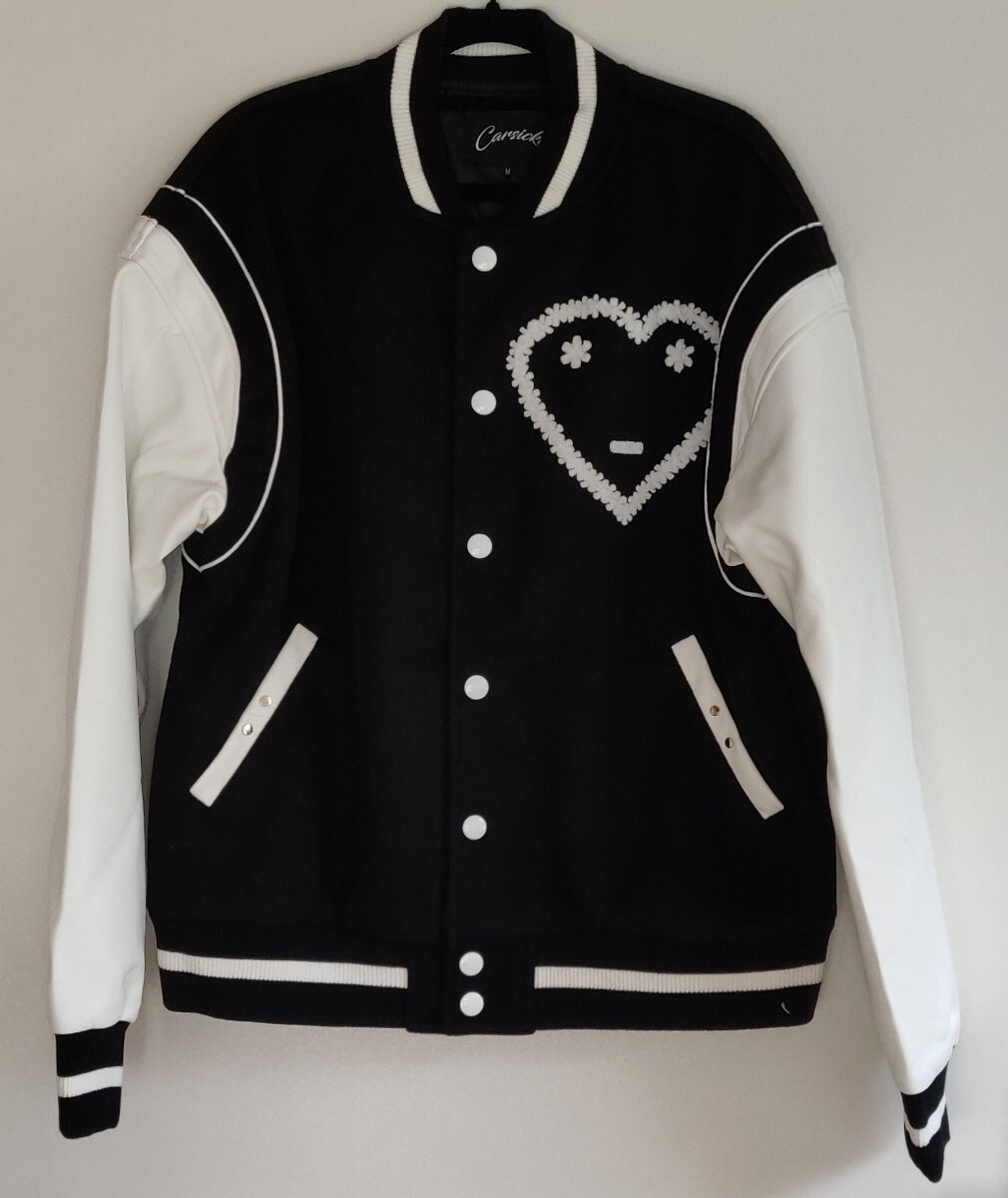 Carsicko Black and White Varsity 'Don't Touch' Jacket Size M