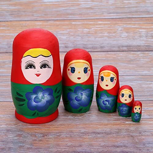 Paquete de 5 muñecas rusas de anidación en blanco sin pintar muñecas de madera matrioshka - Imagen 3 de 7