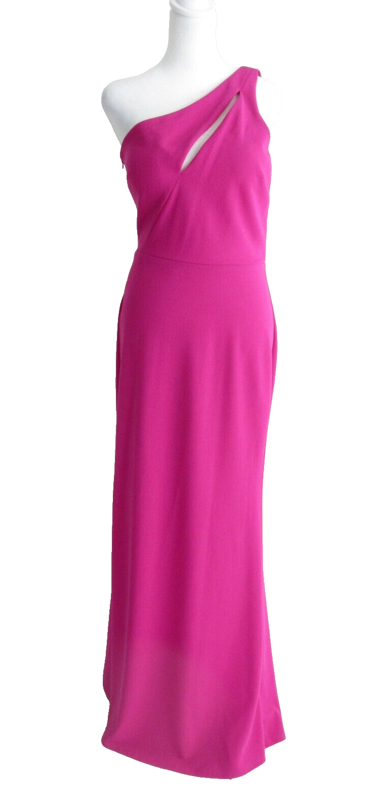bebe Scuba Crepe Cutout One Shoulder Dress Women's 3/4 Fuchsia Cut Out Gown Prom