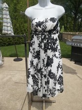NWT DAVIDS BRIDAL FAB BLACK&WHITE PRINT STRAPLESS DRESS 2
