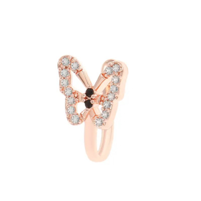 Butterfly U-shaped Fake Nose Rings Nose Nail Delicate Jewelry Rose Golden Trendy