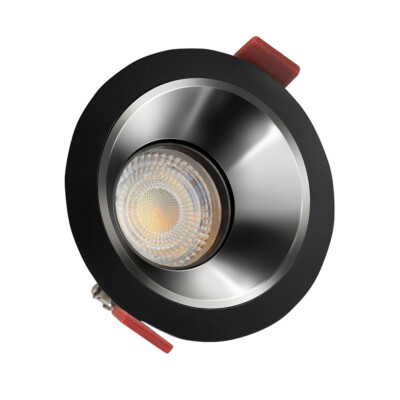Spectrum Einbauleuchte Downlight Fiale Comfort Schwarz/Silber Ø8,5cm GU10