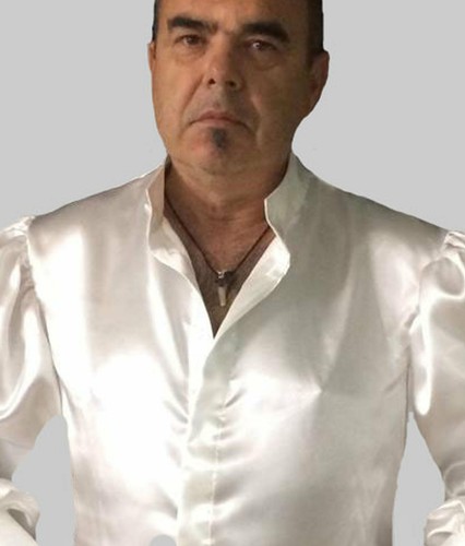 Men's Satin Shirt With Detachable Frill - Picture 3 of 6