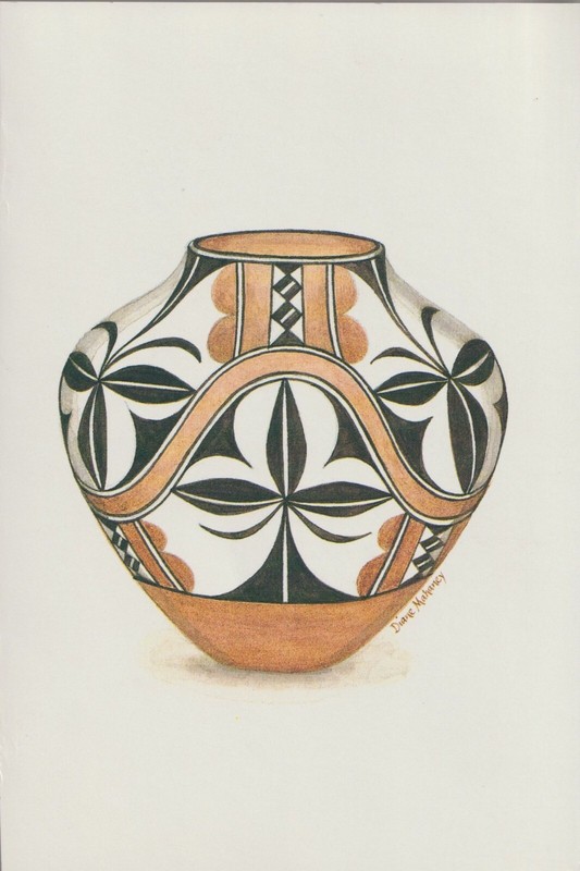 Unposted Postcard "Acoma Jar Illustrated by Diane Mahaney