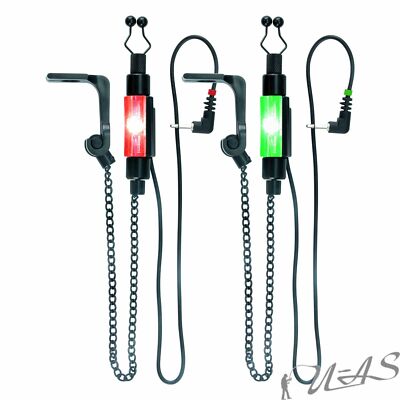Delta Fishing Led Biss Anzeiger Bite Indicator Hänger Kette Rot & Grün Kva