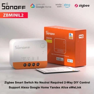 Interrupteur intelligent Zigbee Pas de neutre requis 2-Way DIY Soutien de contrôle Alexa eWeLink