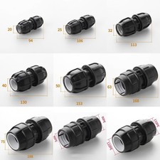 MDPE Compression Fitting Straight Water Pipe Connector Coupling 20mm - 110mm