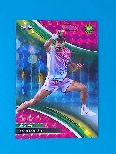 2025 Topps Chrome Tennis - Flavio Cobolli RC #48 Pink Geometric Refractor 30/65