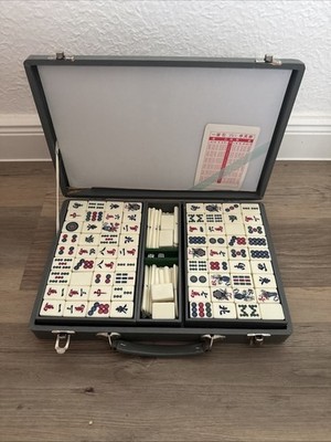 Vintage MAH-JONGG Kofferset mit Anleitung aus den 1960ern