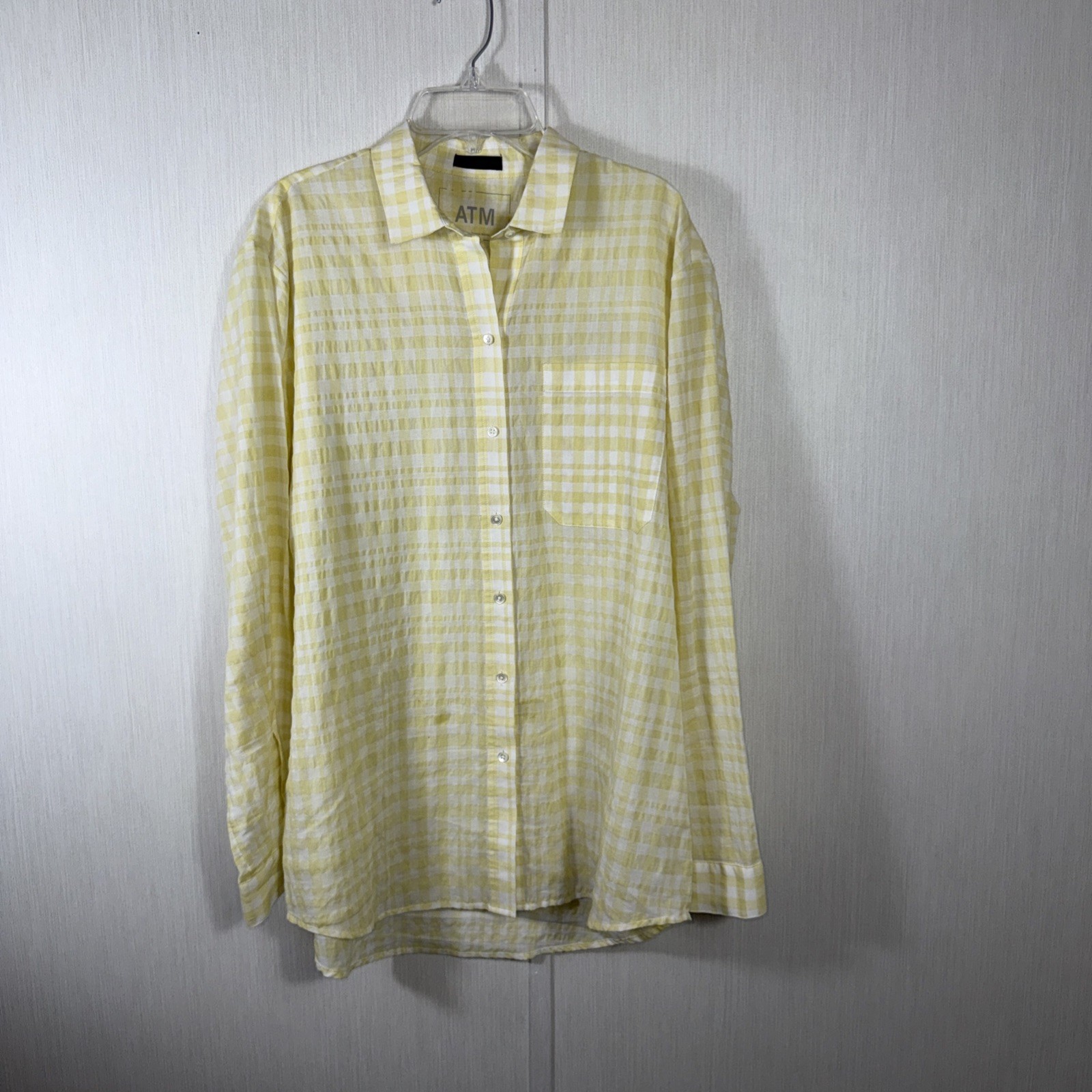 ATM Anthony Thomas Melillo Pale Yellow Button Down Shirt-Women M