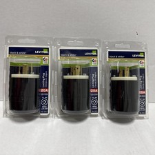Leviton Locking Plug, 20 Amp 125/250V, Black and White 2411-CS