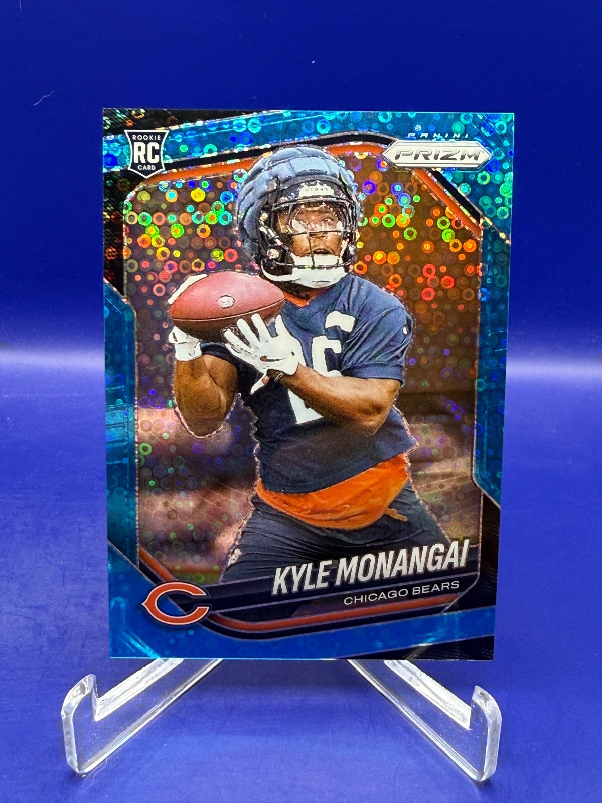 2025 Panini Prizm No Huddle - Kyle Monangai Rookie /125 Blue Disco #348 (RC)