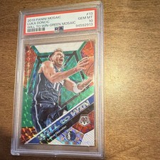 Panini Mosaic Will to Win Luka Doncic #13 Green Mosaic Prizm PSA 10 Mavericks