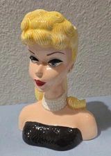 Barbie Head Vase Black Dress Pearls 1994 Enesco From Barbie with Love 