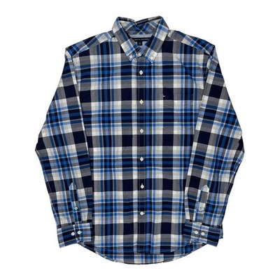 Tommy Hilfiger Checked Shirt - Large Blue Cotton