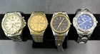 Seiko & Citizen Lot Of 4 Mens Vintage Quartz Watches, Analog, Day Date + More