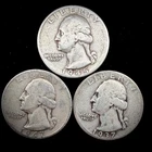 90% Silver - Set of 3 - Pre-1965 Constitutional Washington Quarter  - 02-14
