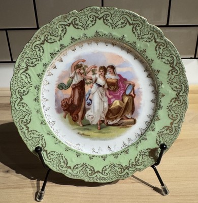 Antique Victoria Carlsbad Austria Porcelain Plate 1891-1920 Green