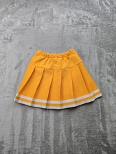 Vintage Teamwork Athletic Cheerleader Skirt Yellow Gold Pleated Stripes Sz...