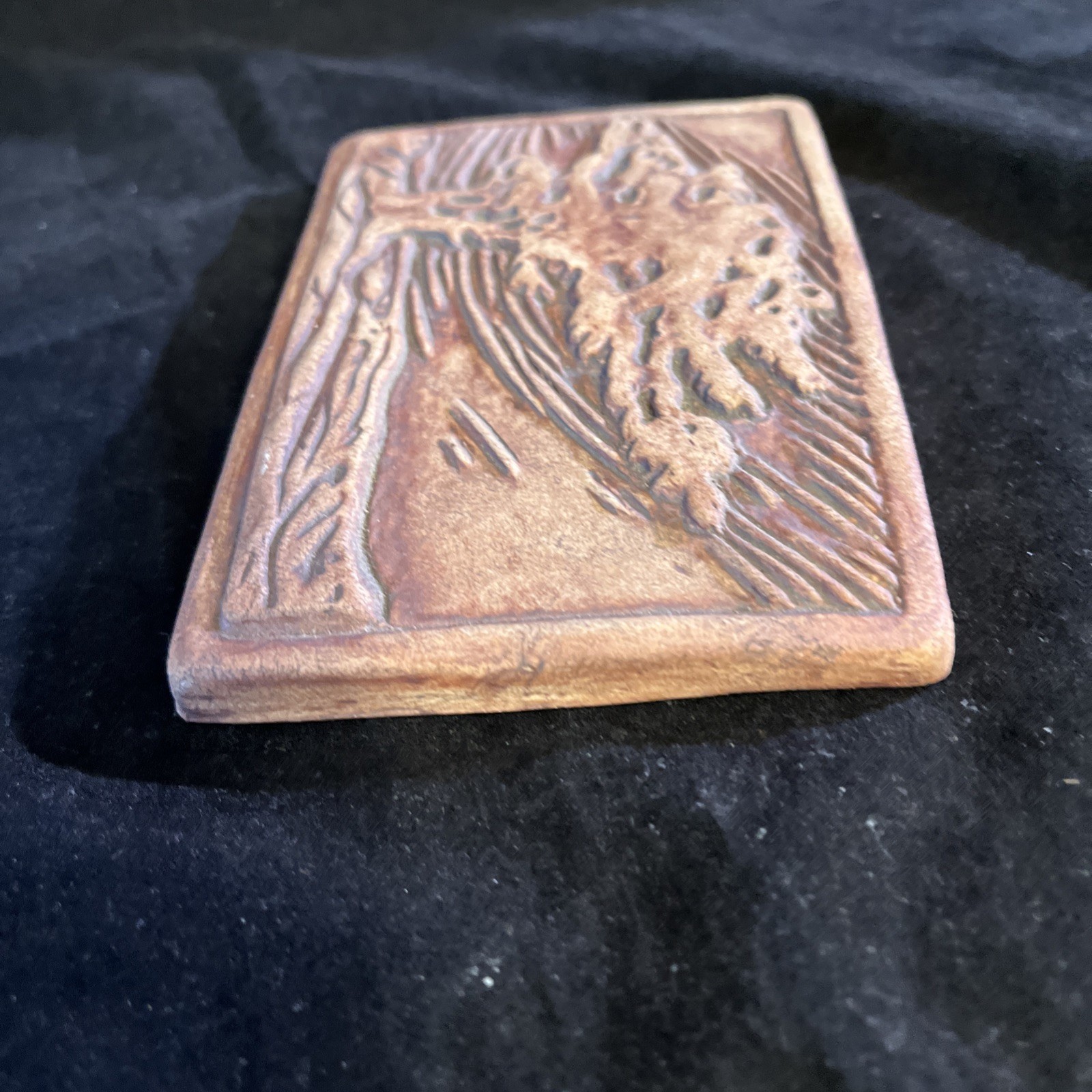 Ravenstone Tiles Ceramic Art Tile Windswept Tree Brown Studio Pottery Handmade