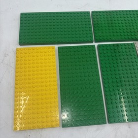 Lot Of 6 LEGO 10x20 4 Green 1 Yellow 1 Gray Raised Bricks 700 Castle Ninja