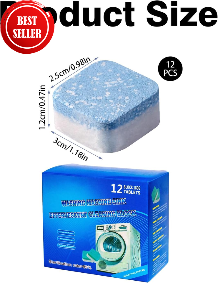 Machine For Deep Check 12 Pack Washing Machine Cleaner Tablets for Deep Cleaning and Odor ...