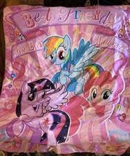 VTG My Little Pony Silky Soft 2 Sided Blanket “Best Friends Forever” 52x68”