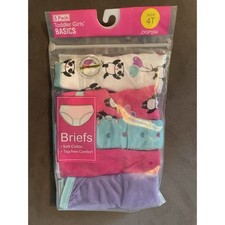 Toddler Girls Basics Multicolor Size 4T Tag-free Briefs 5 pack NEW