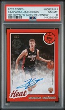 2025 TOPPS 1980-81 BASKETBALL ROOKIE AUTO KASPARAS JAKUCIONIS RC 5 /5 PSA 8