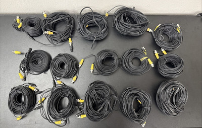Lot Of 15 CCTV Security Camera Cables Various Length's