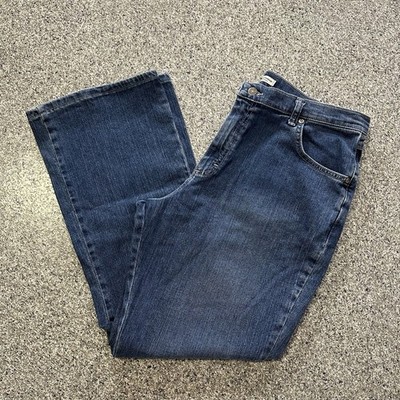Lee Jeans Womens 16 Short 34x29 Relaxed Bootcut At The Waist Stretch Medium Wash