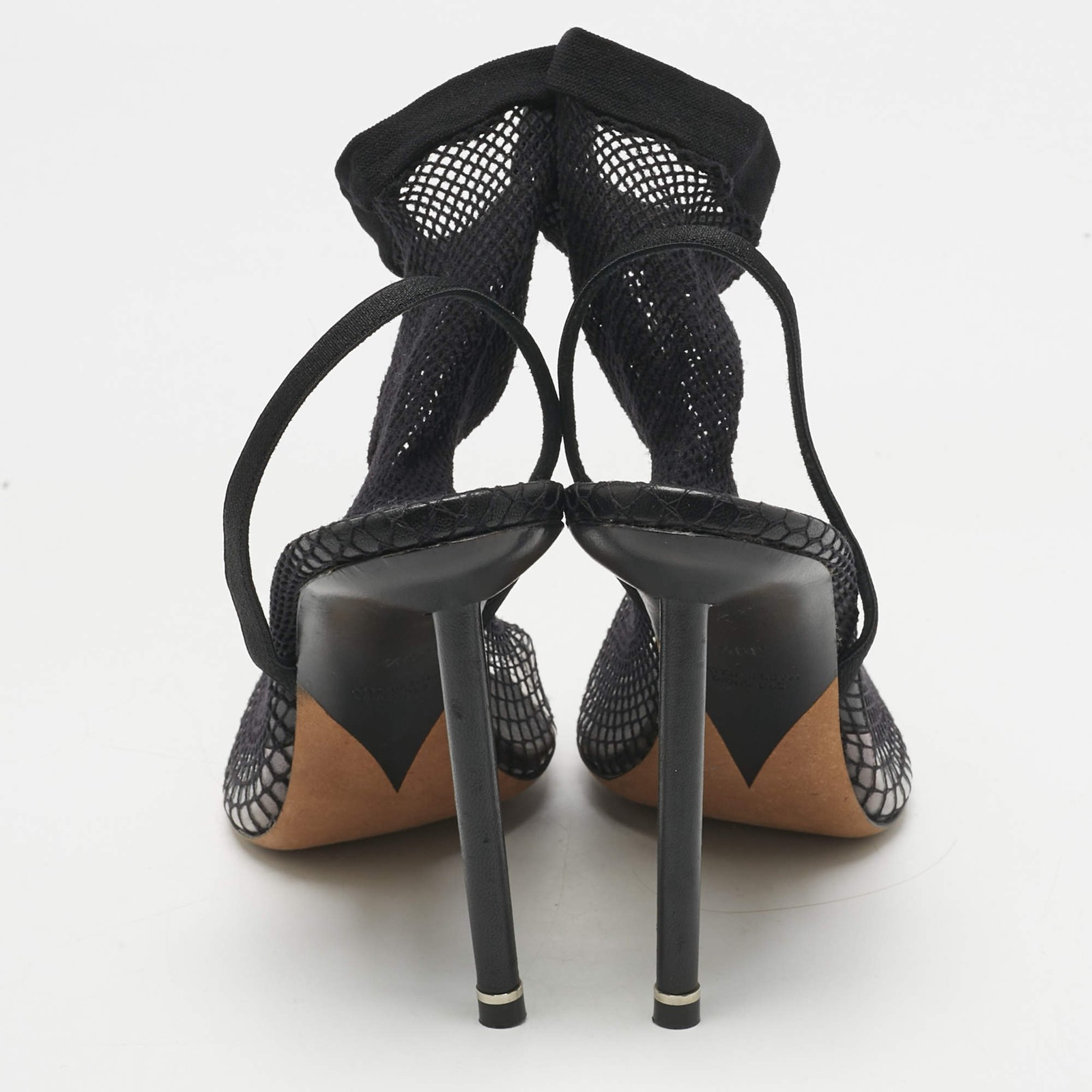 Alexander Wang Black Knit Fabric and PVC Caden Booties Size 39.5 image 5