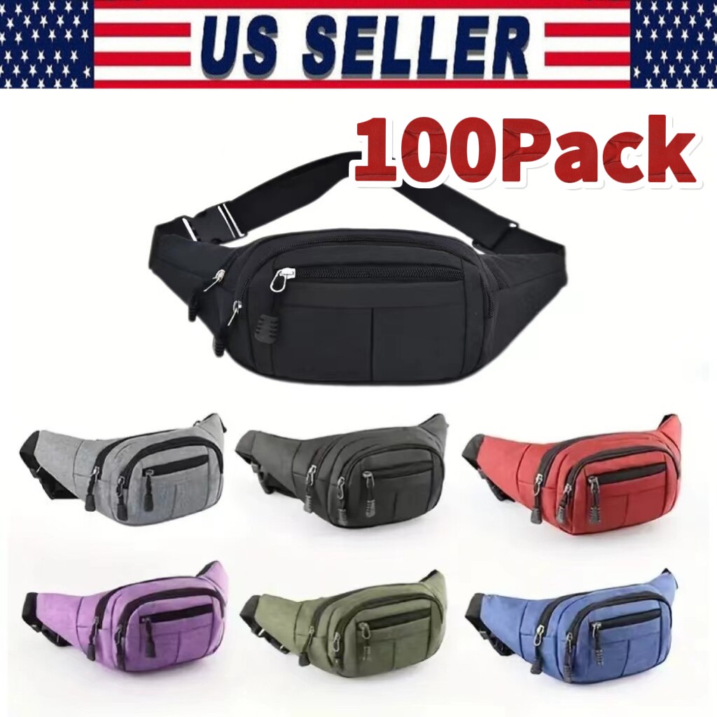 Men Women Fanny Pack Belt waist Bag Cross body Sling Shoulder Travel Sport Lot